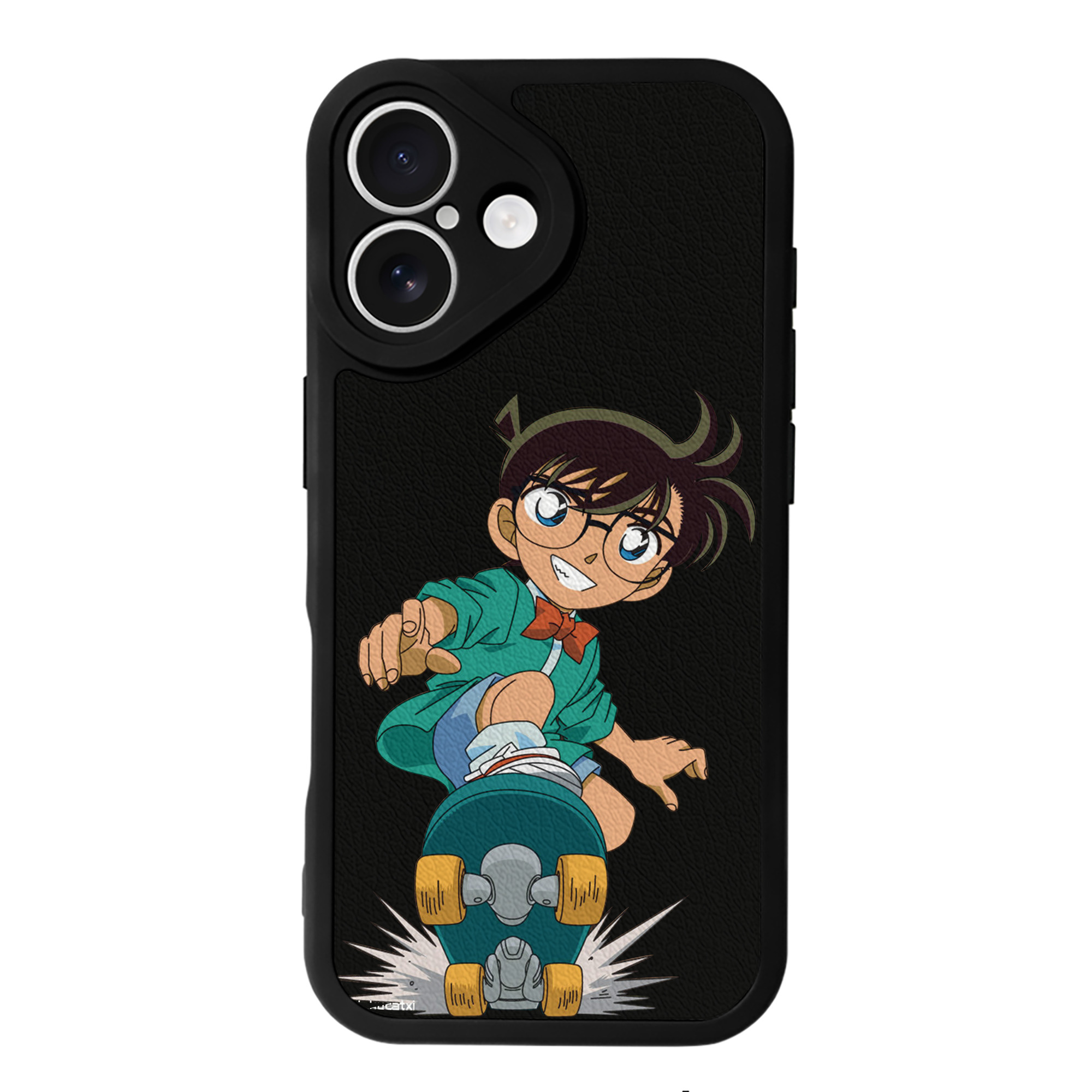 （画像用） 名探偵コナン 江戸川 コナン Detective Conan Conan Edogawa 【iPhone 16シリーズ対応】シリコンスマホケース（レザー調） 材質：シリコン